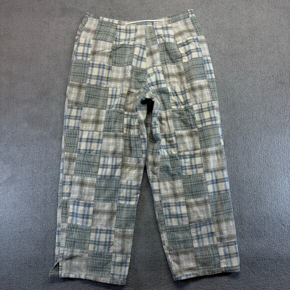 Orvis Womens Pants Multicolor Size 10 Cropped Patchwork Plaid Drawstring VTG Y2K - Picture 2 of 8